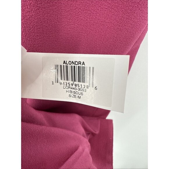 New Dress The Population Size Medium Pink Alondra Cocktail Midi Dress Hibiscus - Picture 12 of 12